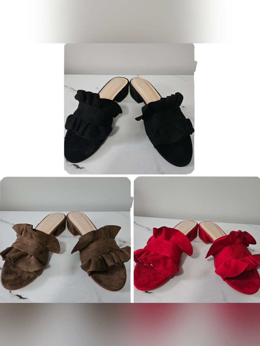 Journee Collection Vegan Suede Mules-Size 8.5 *PICK YOUR COLOR* (NEW OUT OF BOX)
